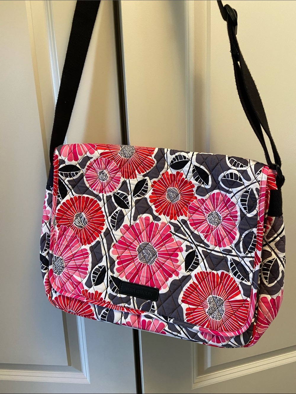 Vera Bradley Pink and Red Floral Quilted Crossbody Bag